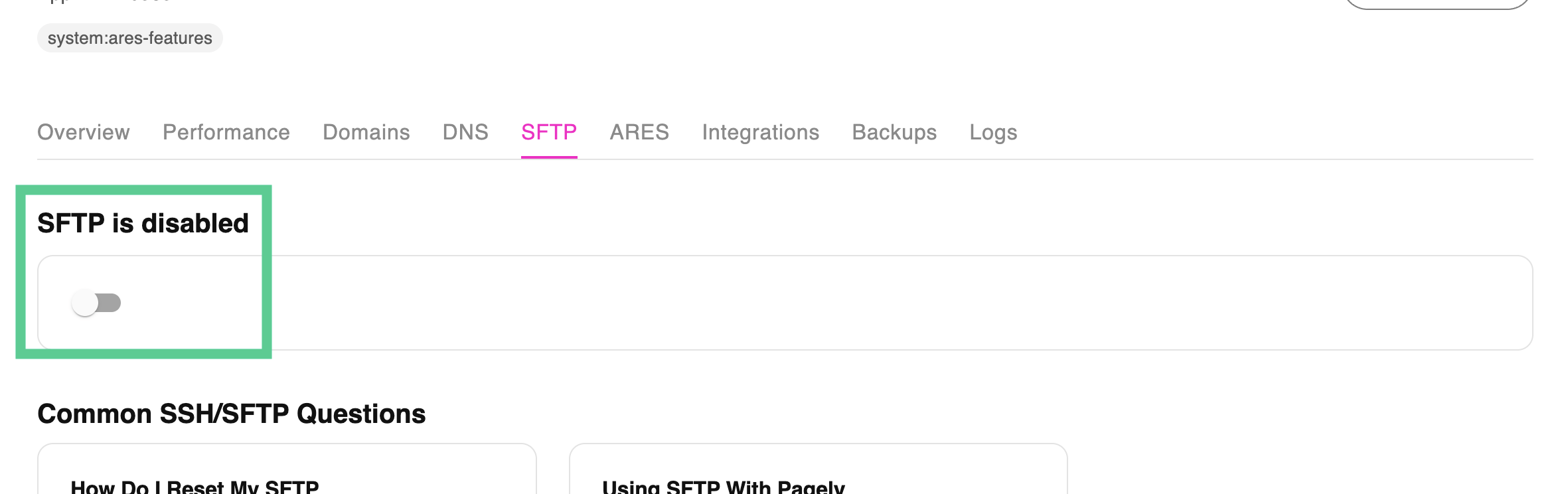 Enable SFTP