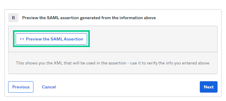 Screenshot: preview assertion button